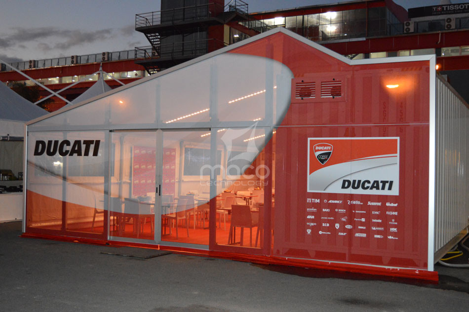 Hospitality Ducati MotoGP su container