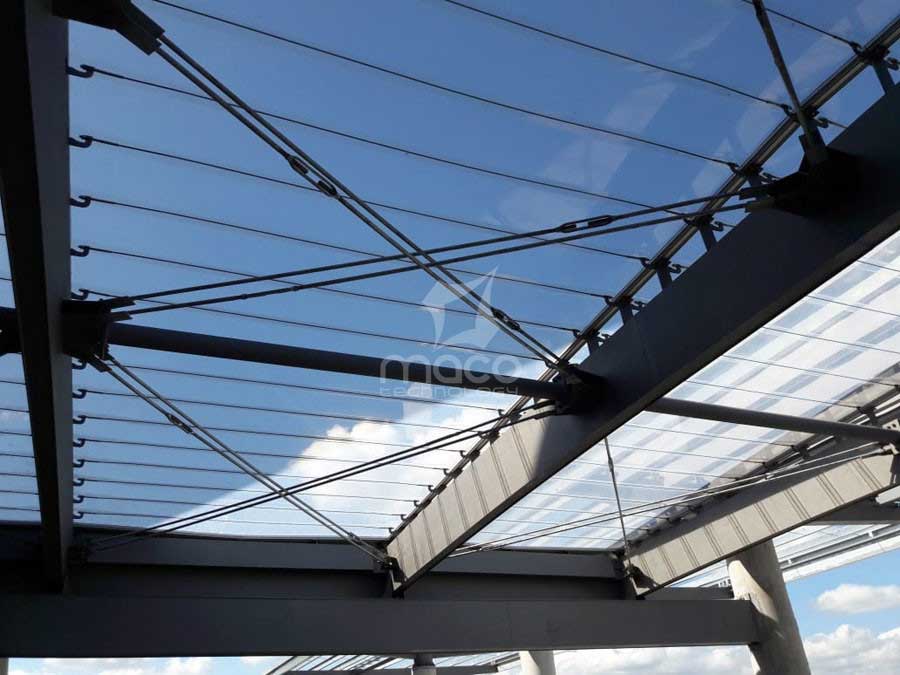 Entrance canopy for airport - ETFE single layer