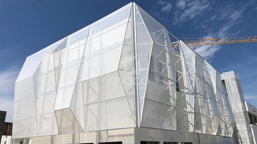 ETFE single layer panel facade