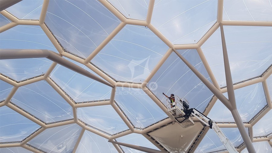 Manutenzione copertura ETFE - Verona Fiere